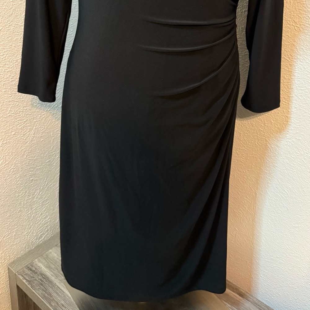 π Chaps Black Faux-Wrap Dress β Flattering & Chic! Size XL - Picture 5 of 5